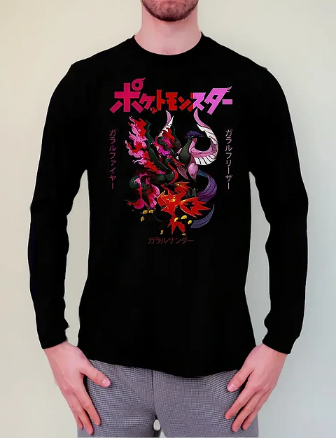 Polera Manga Larga Pokemon Galar - Moltres - Zapdos - Articu