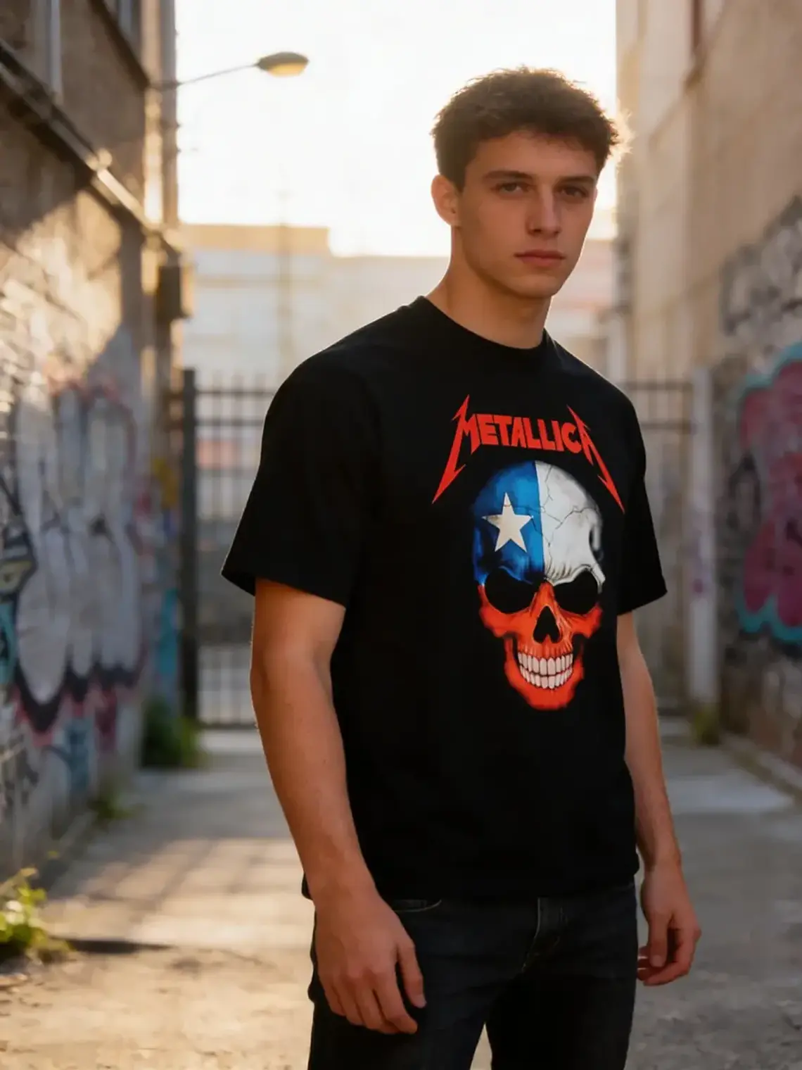 Polera Metallica - Ver 04 - Calavera Chile 1