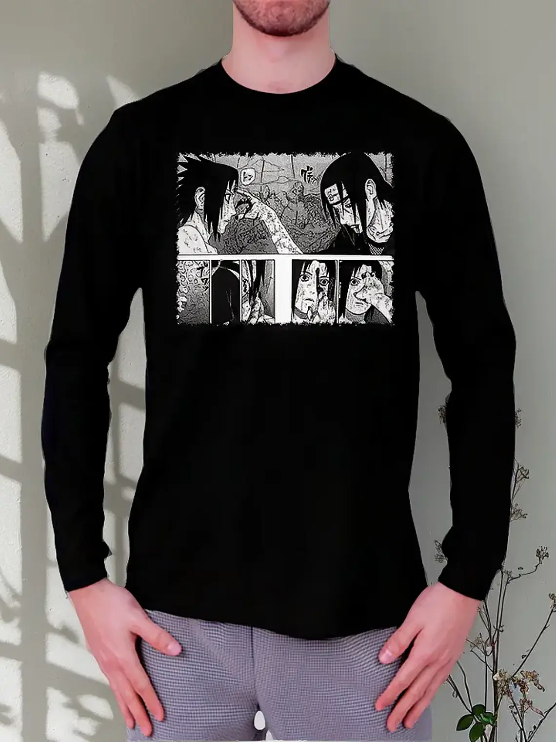 Polera Manga Larga Naruto - Ver 06 - Itachi Vs Sasuke Manga 1