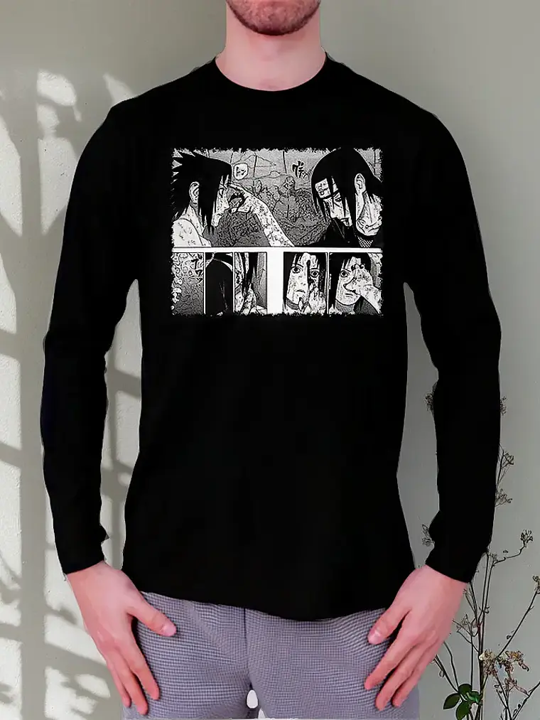 Polera Manga Larga Naruto - Ver 06 - Itachi Vs Sasuke Manga 1