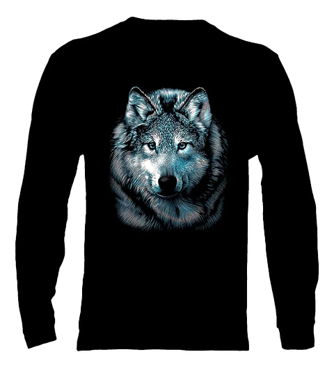 Polera Manga Larga Animales - Ver 15 - Lobo