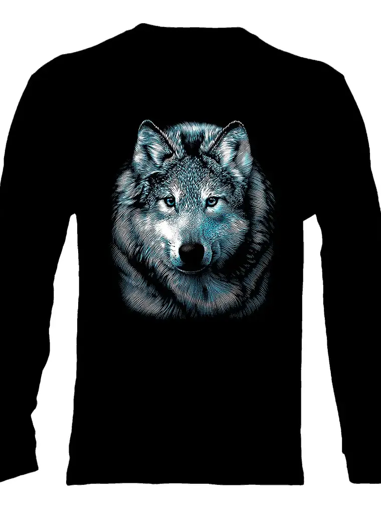 Polera Manga Larga Animales - Ver 15 - Lobo 1
