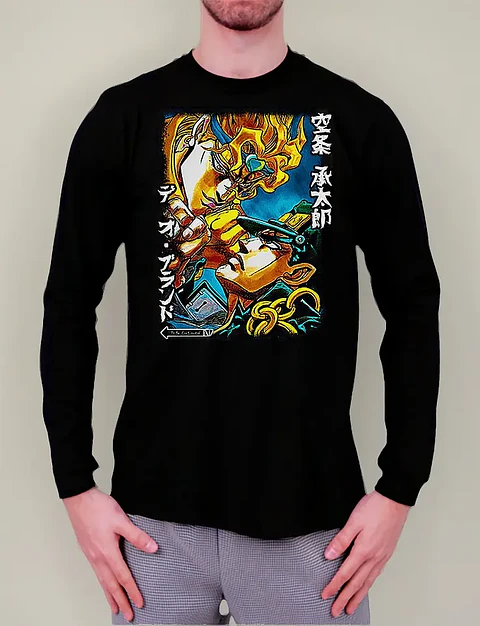 Polera Manga Larga Jojo's Bizarre Adventure Jotaro V Dio