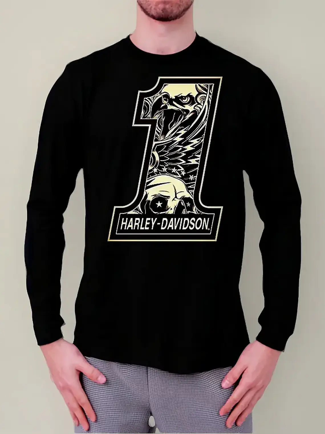 Polera Manga Larga Harley Davidson - Ver 01 - Numero 1 1