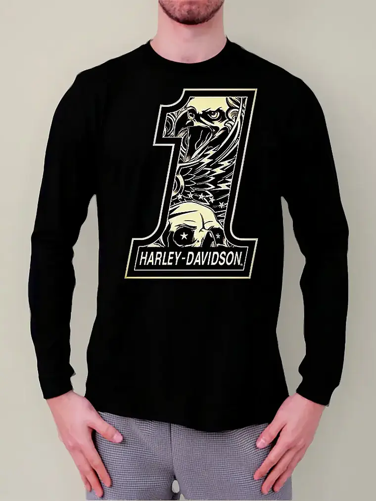Polera Manga Larga Harley Davidson - Ver 01 - Numero 1 1