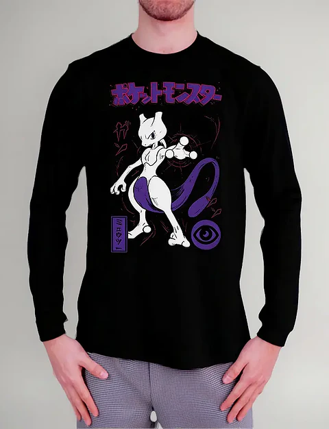 Polera Manga Larga Pokemon - Mewtwo - Vale Gamess