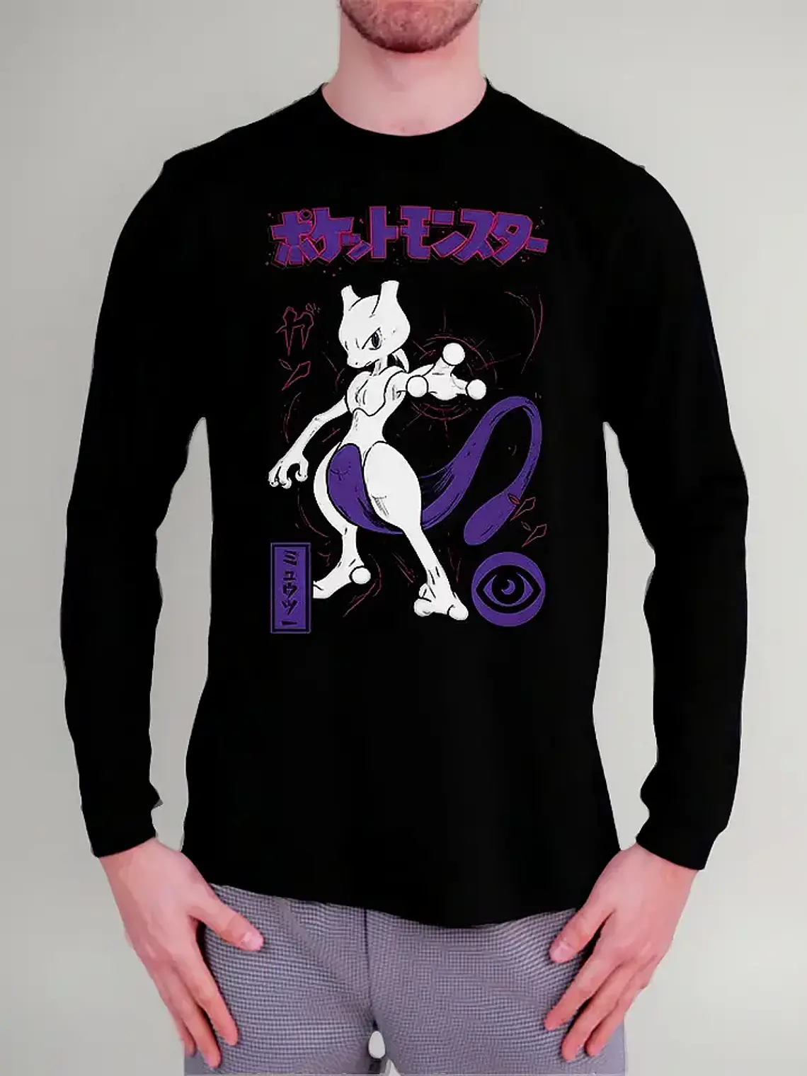 Polera Manga Larga Pokemon - Mewtwo - Vale Gamess 1