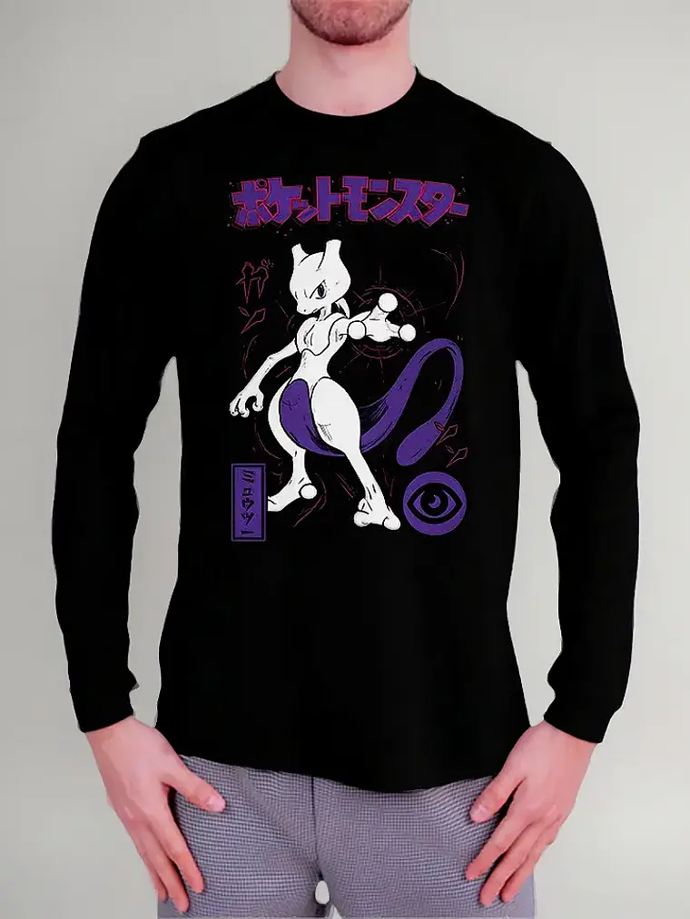 Polera Manga Larga Pokemon - Mewtwo - Vale Gamess 1