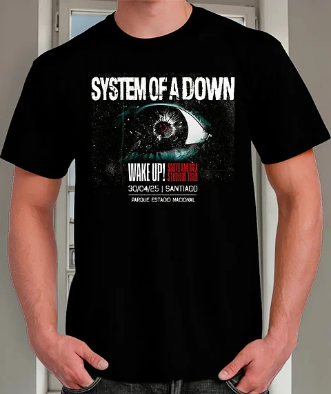 Polera System Of A Down - Ver 01 - Chile 2025