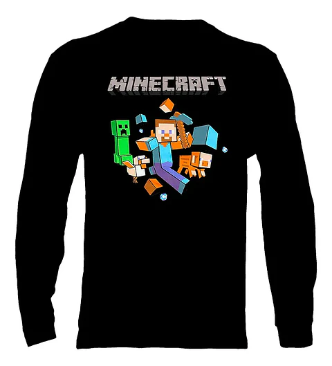 Polera Manga Larga Minecraft - Ver 03 - Vale Gamess