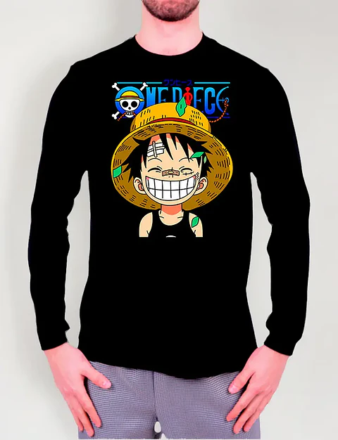 Polera Manga Larga One Piece - Luffy Child - Vale Gamess