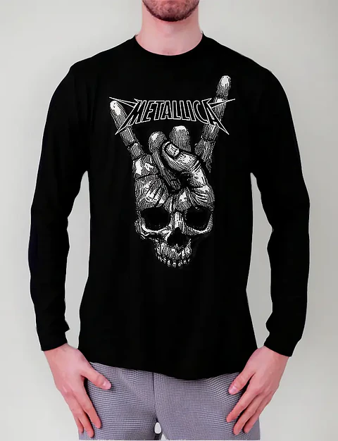 Polera Manga Larga Metallica - Ver 37 - Calavera