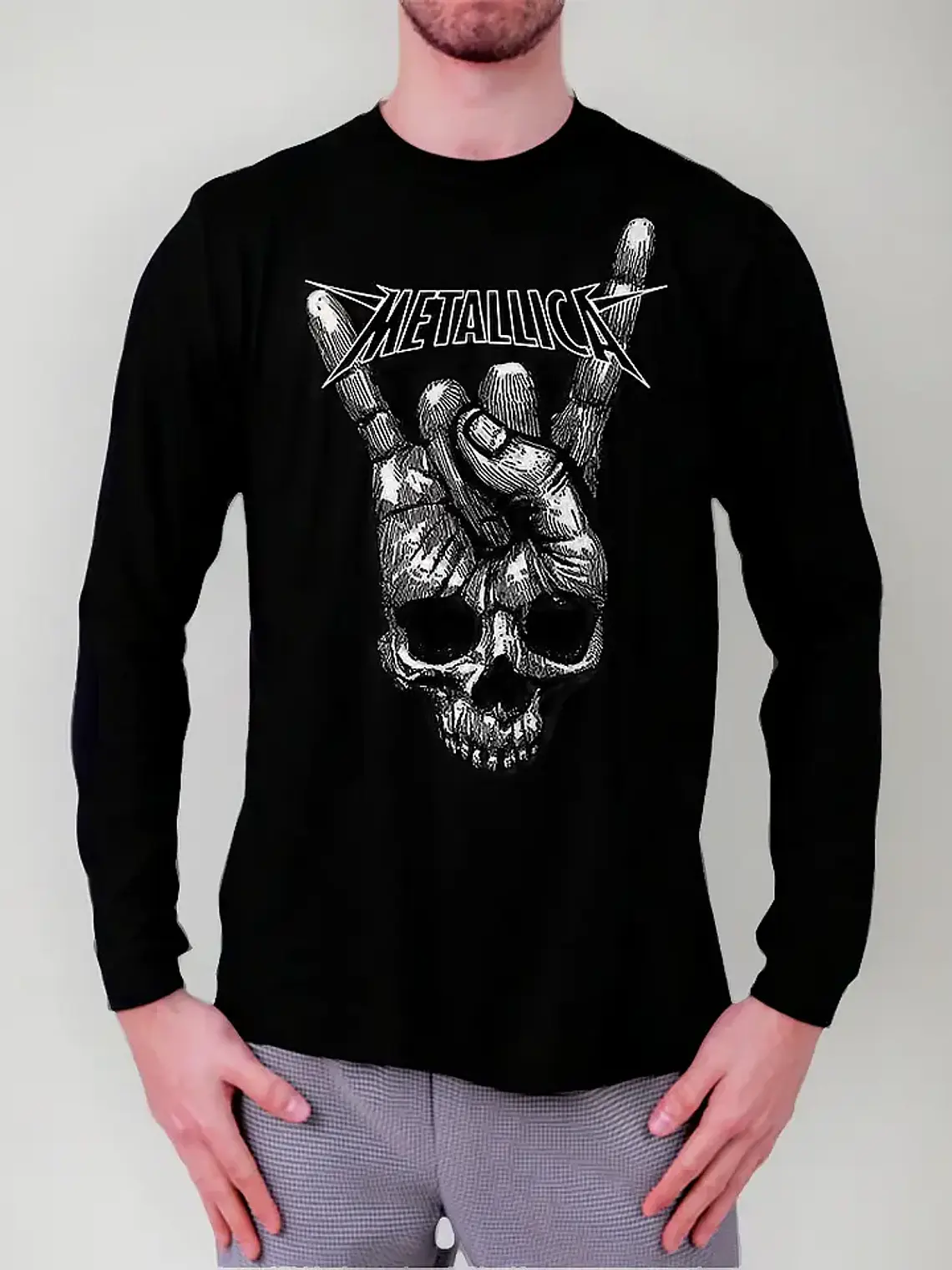Polera Manga Larga Metallica - Ver 37 - Calavera 1