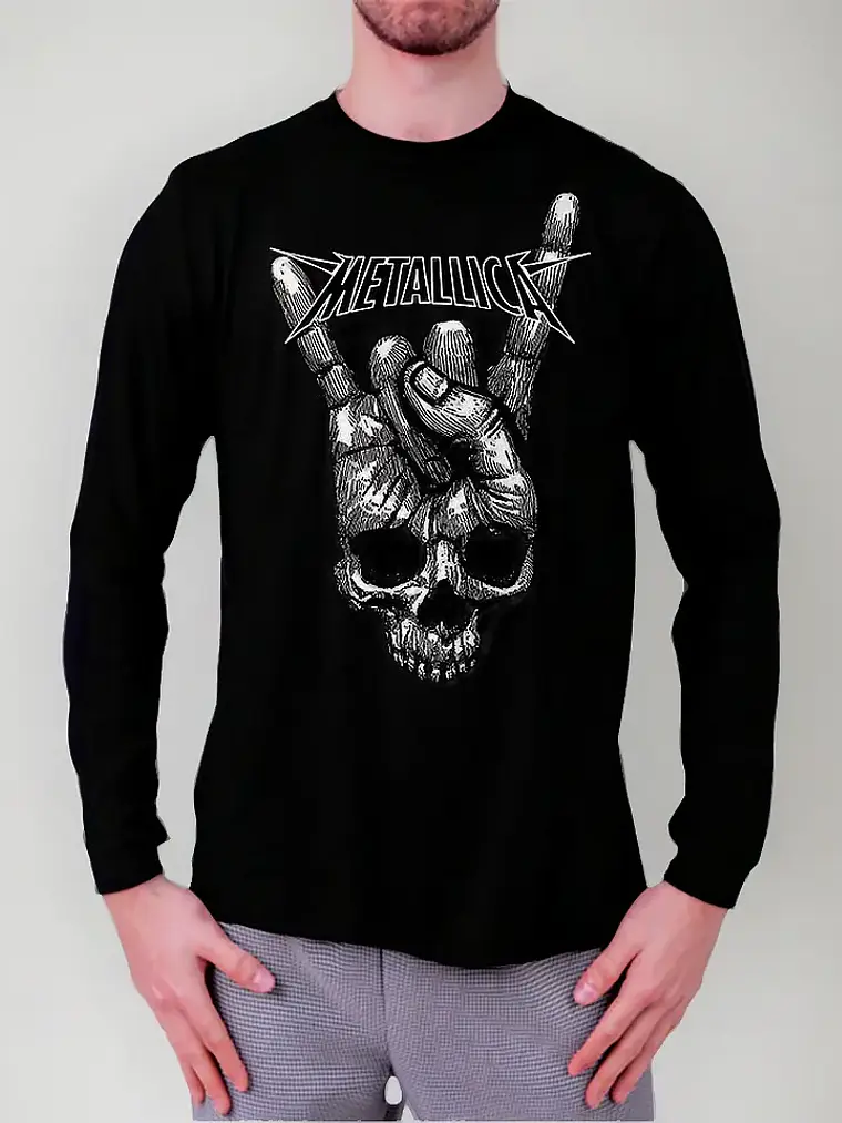 Polera Manga Larga Metallica - Ver 37 - Calavera 1