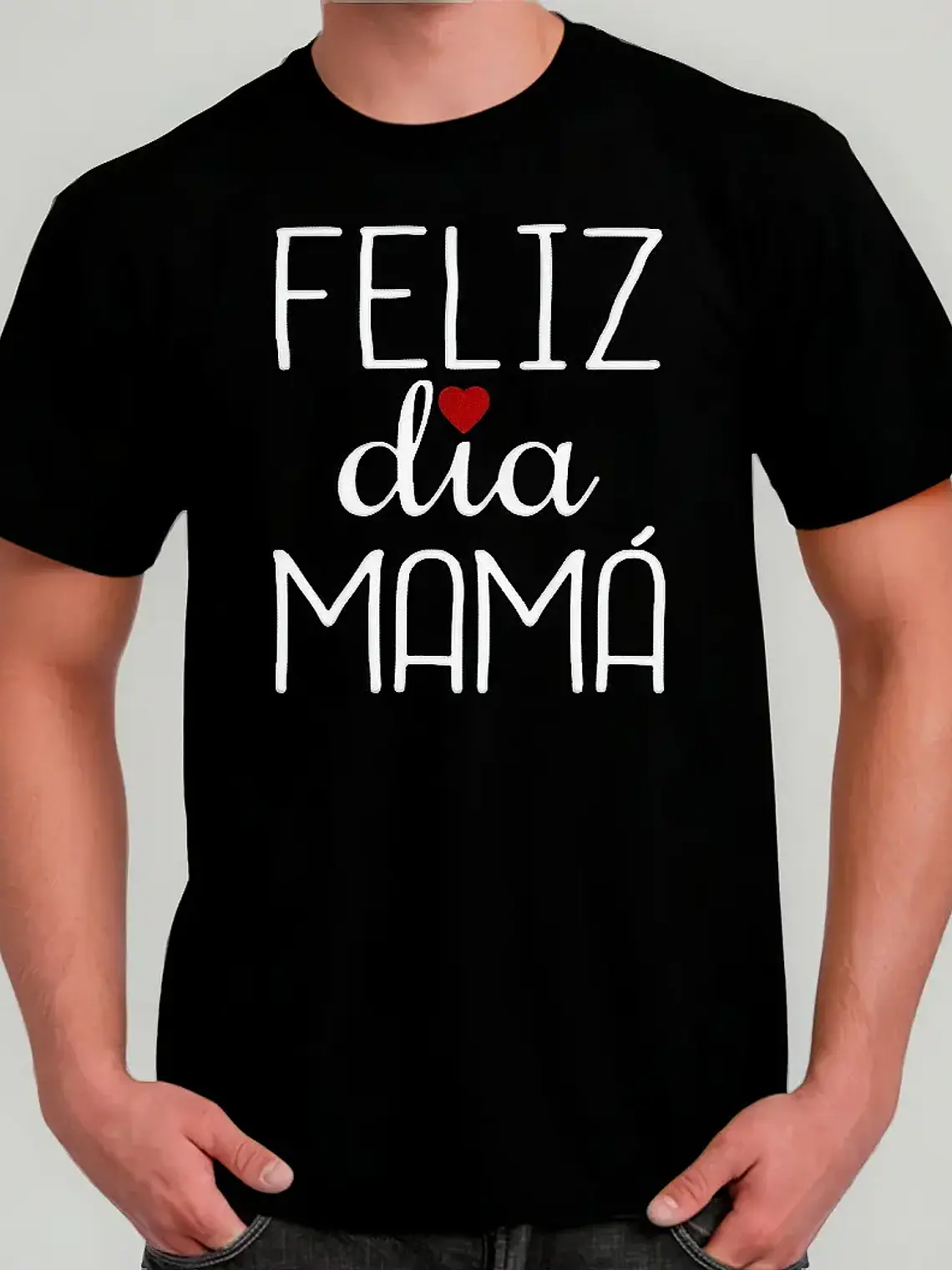 Polera Feliz Dia De La Madre - Color Blanca Y Negra 1
