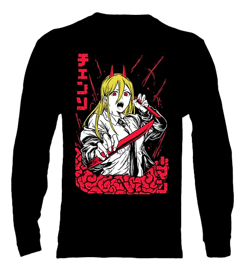 Polera Manga Larga Chainsaw Man - Power - Vale Gamess