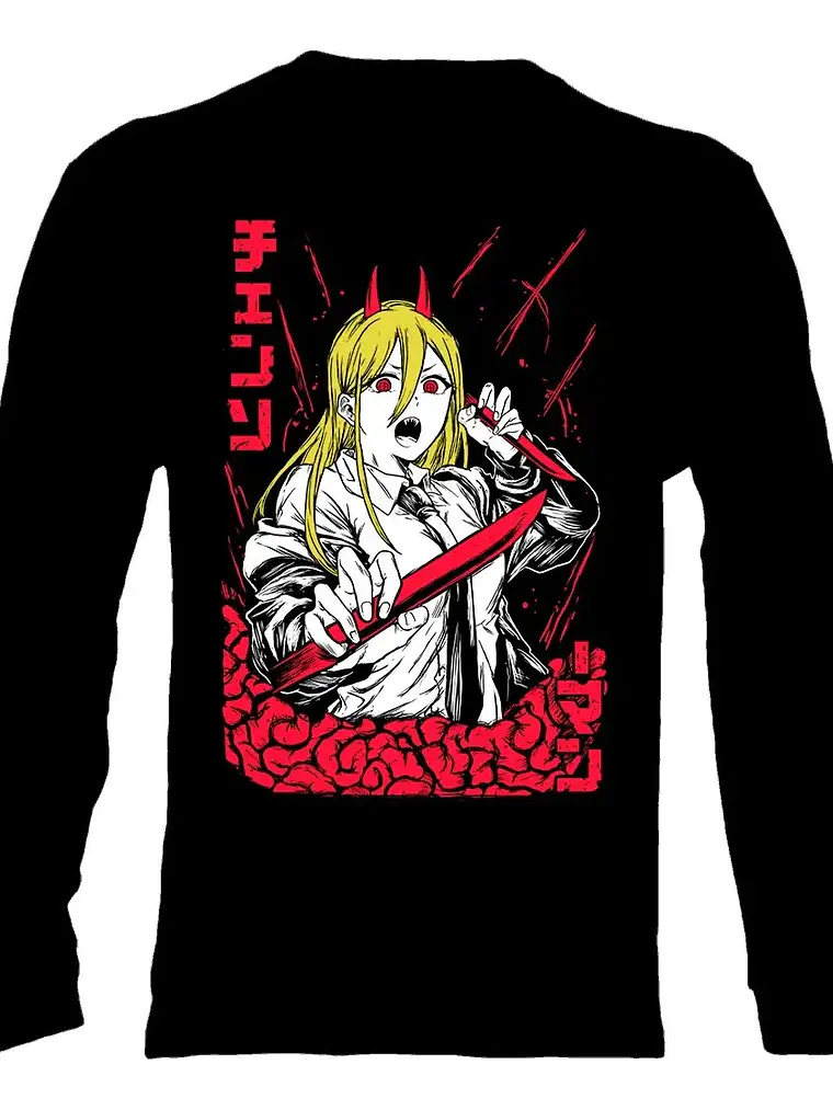 Polera Manga Larga Chainsaw Man - Power - Vale Gamess 1