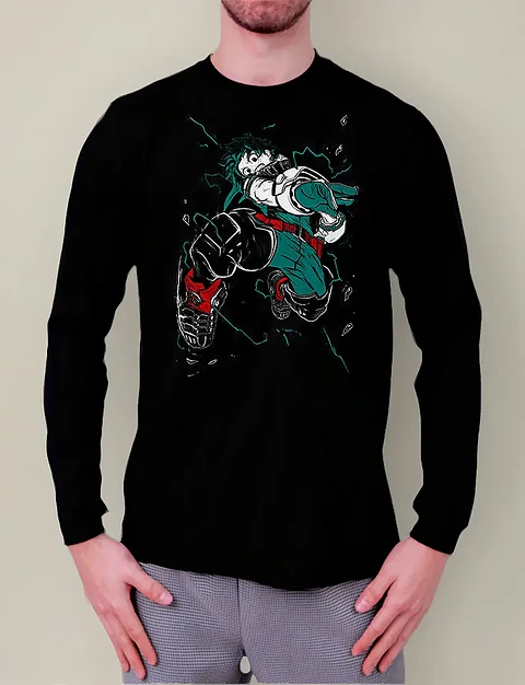 Polera Manga Larga My Hero Academia - Deku - Vale Gamess