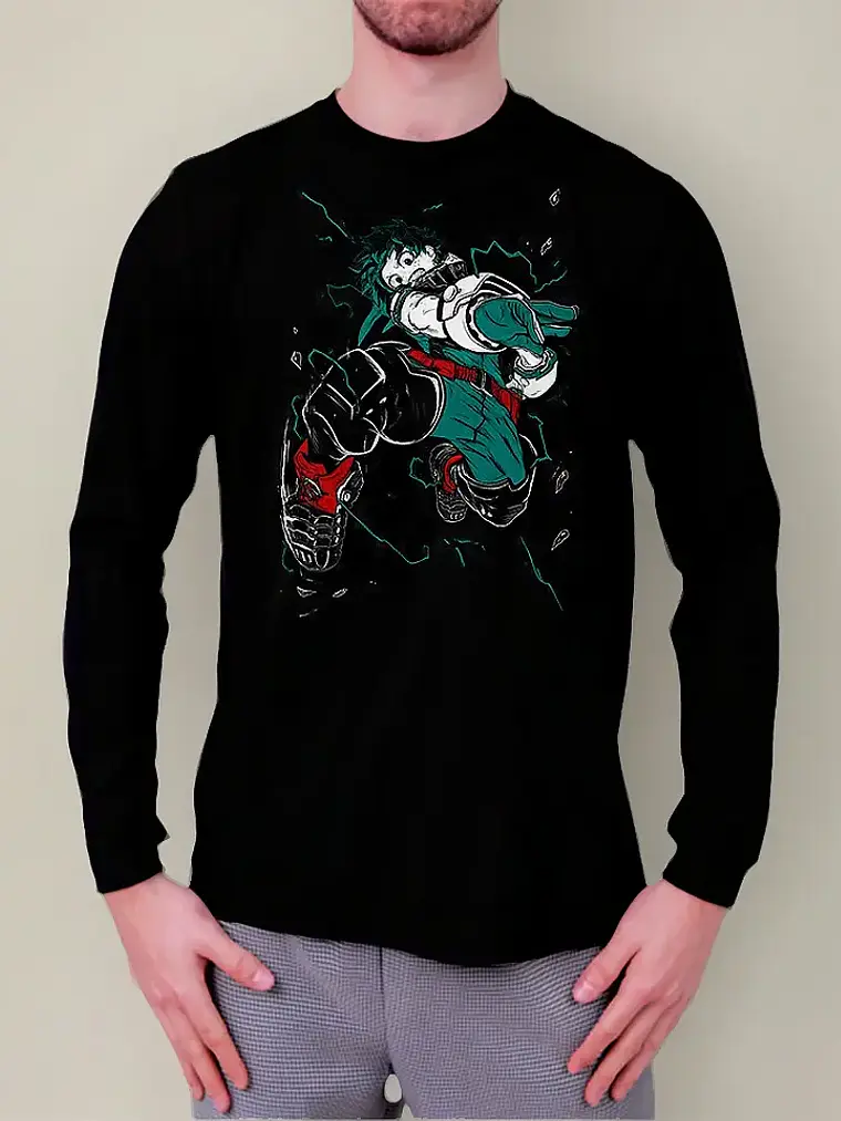 Polera Manga Larga My Hero Academia - Deku - Vale Gamess 1