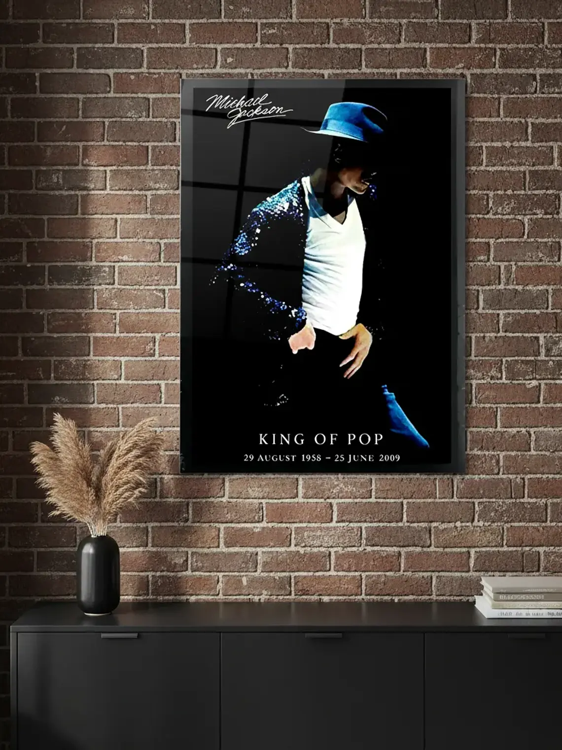 Cuadro Madera/vidrio 33x48 Michael Jackson - Ver 02 1