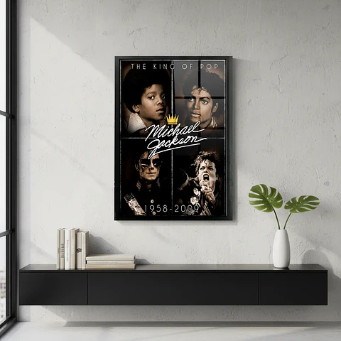 Cuadro Madera/vidrio 33x48 Michael Jackson - Ver 01