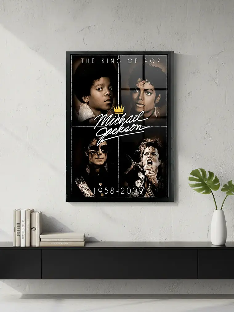 Cuadro Madera/vidrio 33x48 Michael Jackson - Ver 01 1