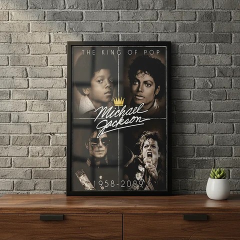 Cuadro Madera/vidrio 30x40 Michael Jackson - Ver 01