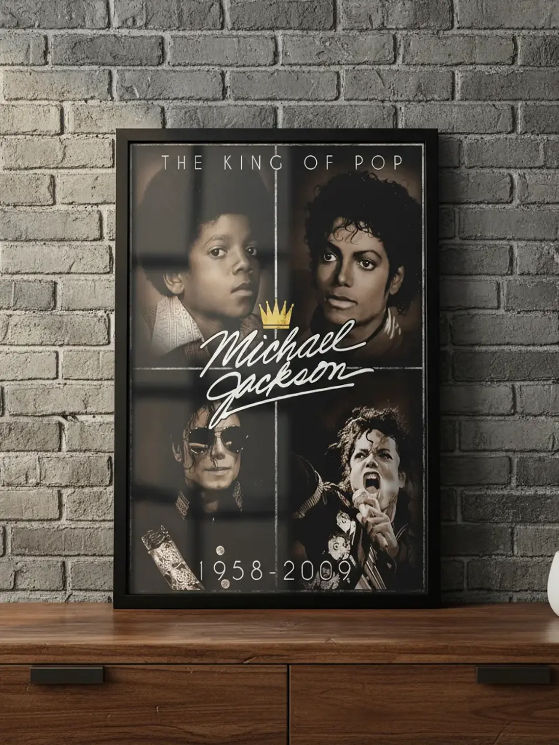 Cuadro Madera/vidrio 30x40 Michael Jackson - Ver 01 1
