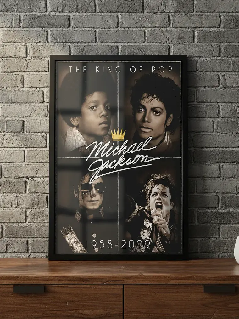 Cuadro Madera/vidrio 30x40 Michael Jackson - Ver 01 1