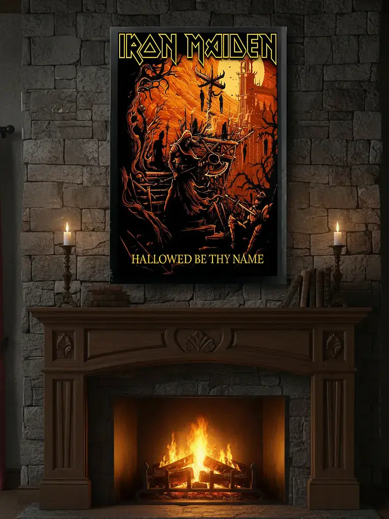 Cuadro Madera/vidrio 33x48 Iron Maiden - Ver 162 1