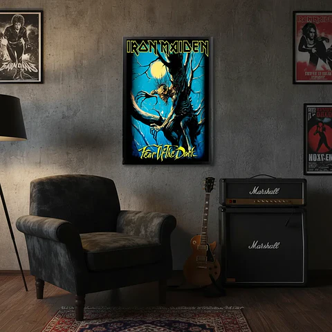 Cuadro Madera/vidrio 30x40 Iron Maiden - Ver 01