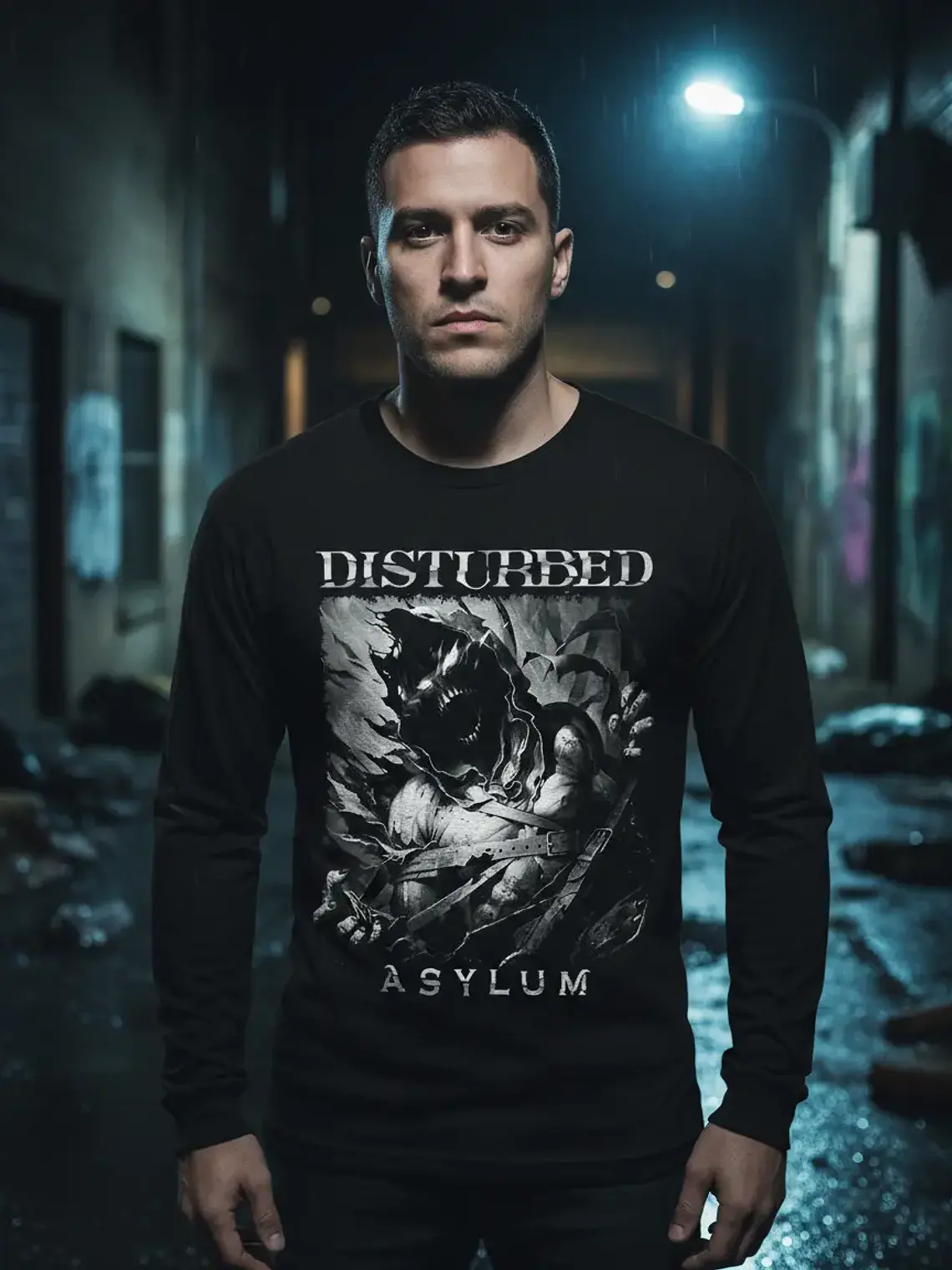 Polera Manga Larga Disturbed - Ver 01 - Asylum 1