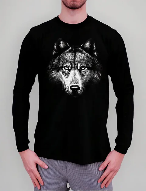 Polera Manga Larga Animales - Ver 18 - Lobo