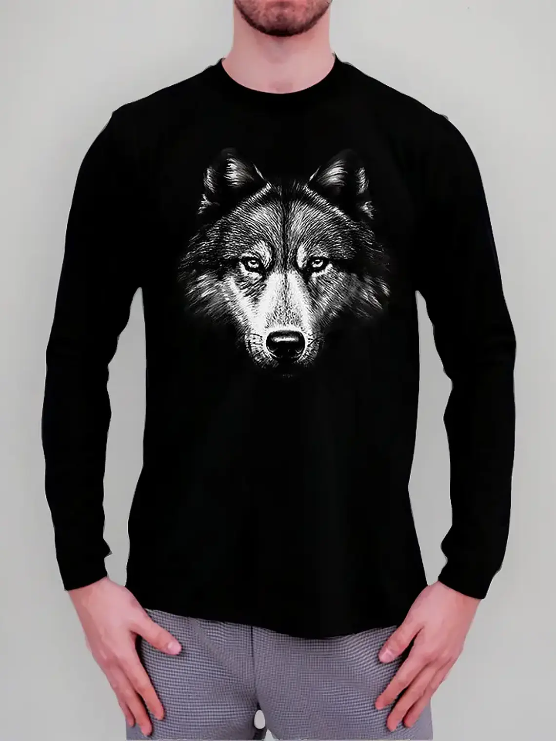 Polera Manga Larga Animales - Ver 18 - Lobo 1