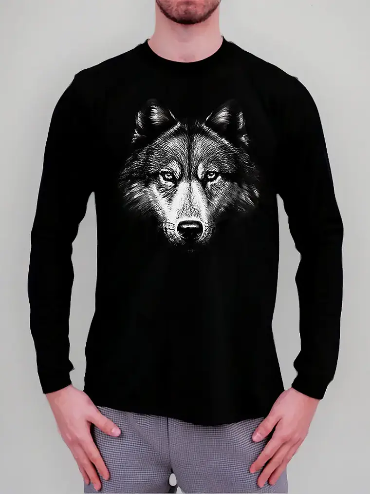 Polera Manga Larga Animales - Ver 18 - Lobo 1