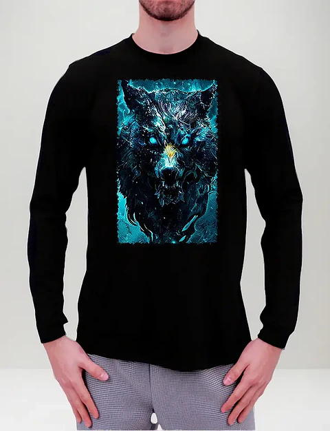 Polera Manga Larga Animales - Ver 14 - Lobo