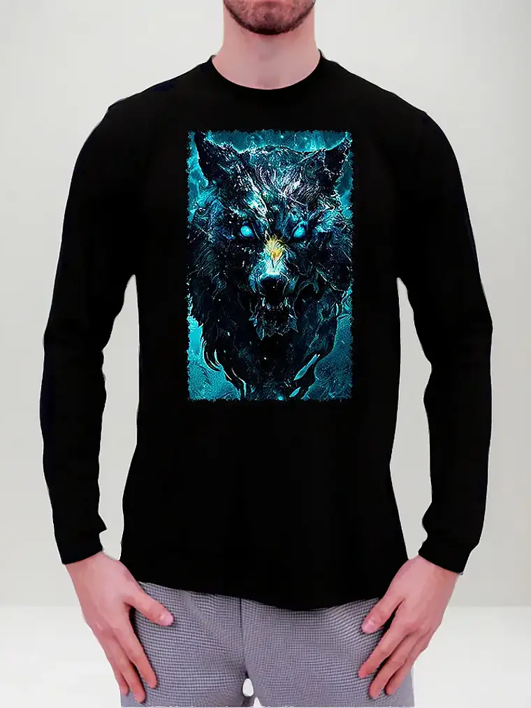 Polera Manga Larga Animales - Ver 14 - Lobo 1