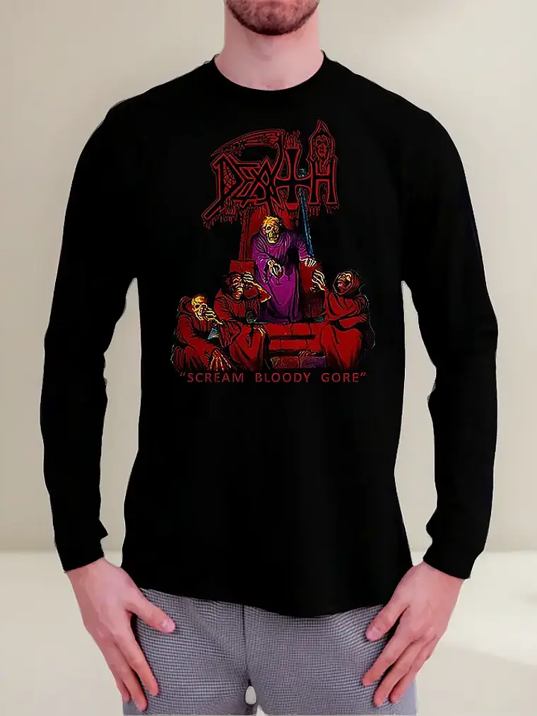 Polera Manga Larga Death - Ver 17 - Scream Bloody Gore 1