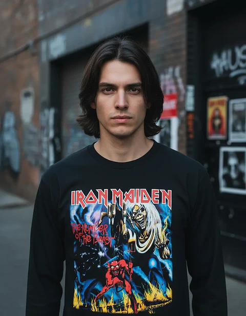 Polera Manga Larga Iron Maiden - Ver 09 - The Number Of The