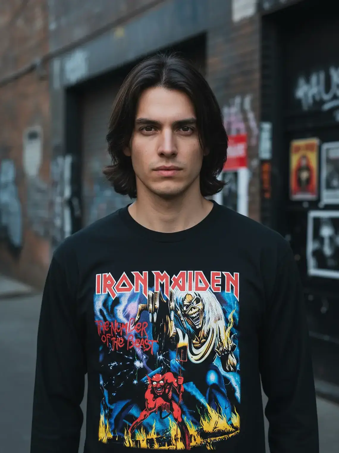 Polera Manga Larga Iron Maiden - Ver 09 - The Number Of The 1