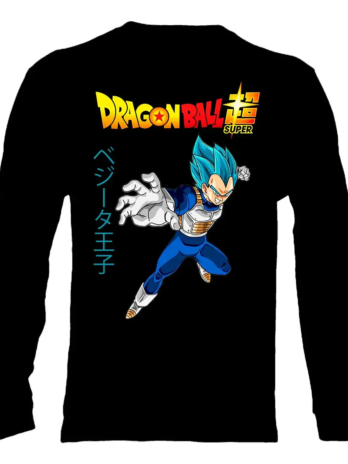 Polera Manga Larga Dragon Ball Super - Vegeta Sayajin Blue 2 1