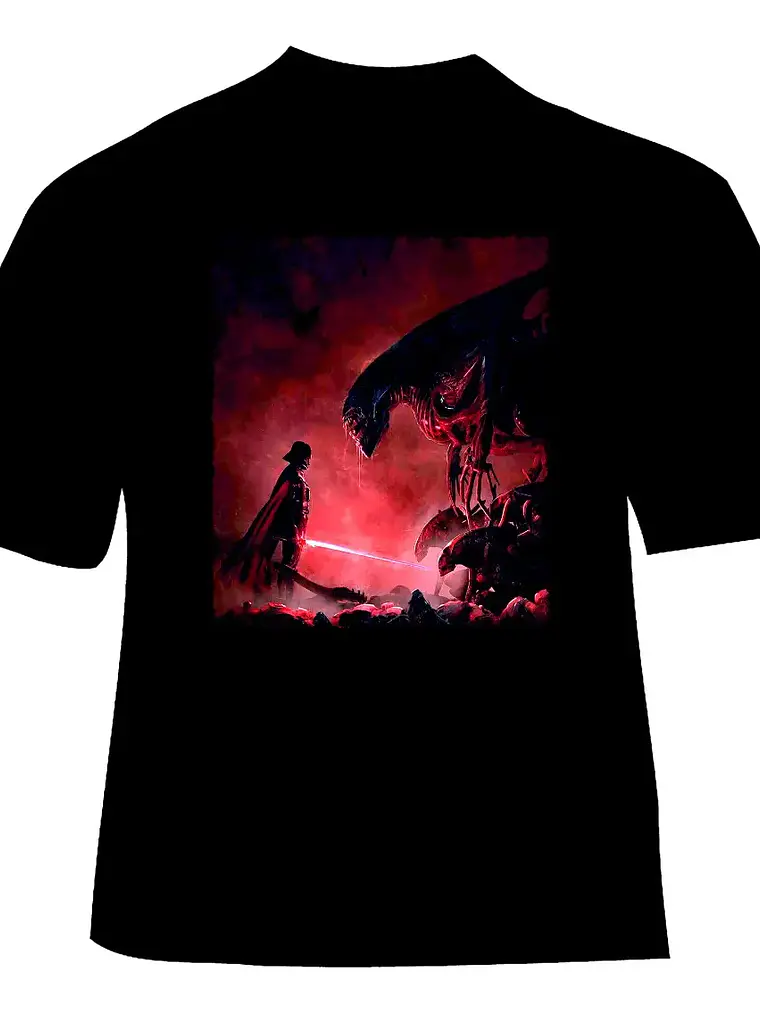 Polera Star Wars - Ver 13 - Darth Vader Vs Alien 1