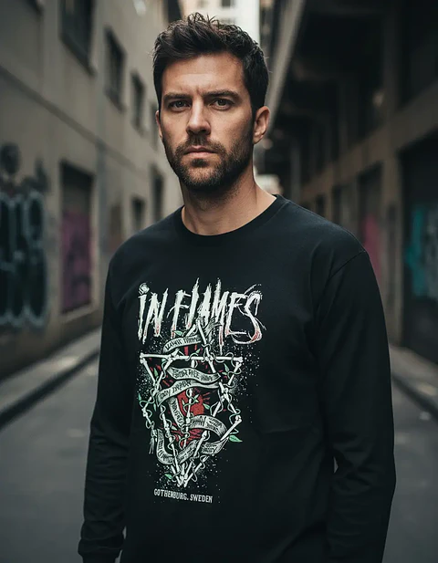 Polera Manga Larga In Flames - Ver 01 - Live