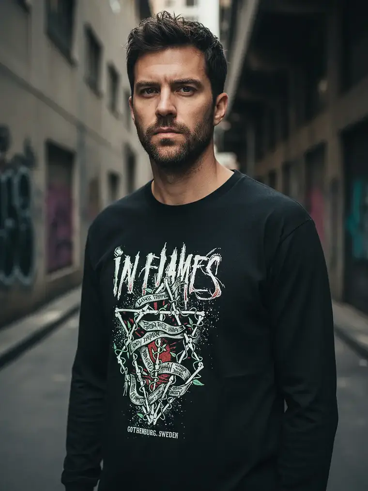 Polera Manga Larga In Flames - Ver 01 - Live 1