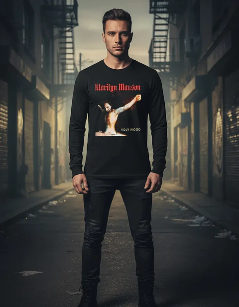 Polera Manga Larga Marilyn Manson - Ver 14 - Holy Wood