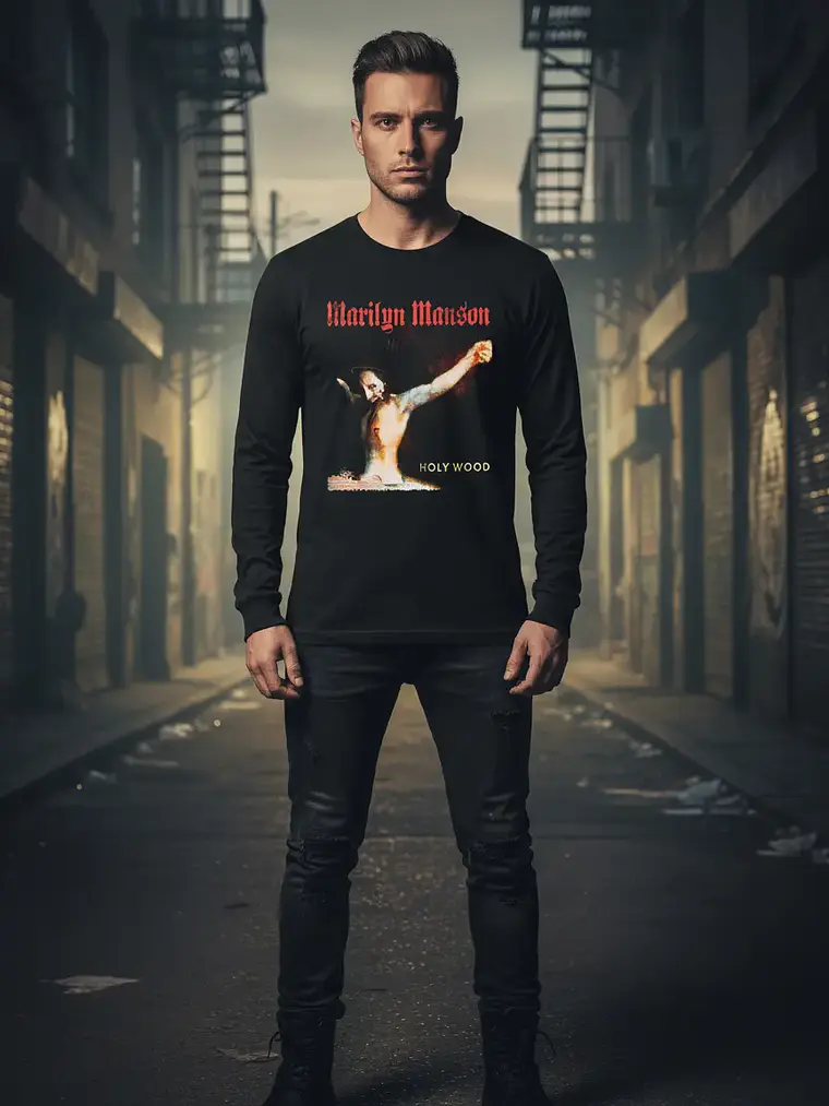 Polera Manga Larga Marilyn Manson - Ver 14 - Holy Wood 1