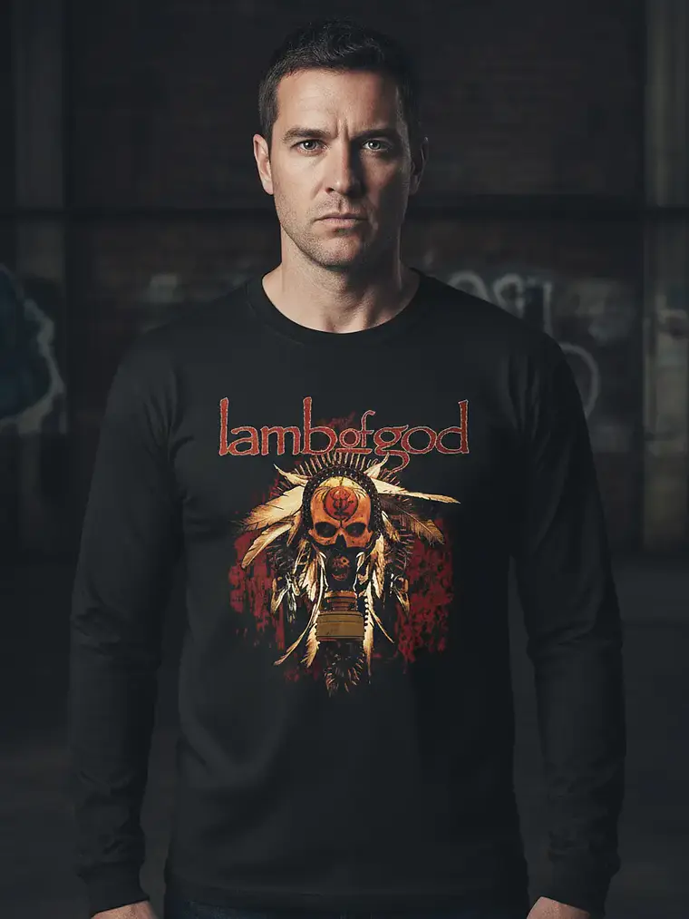 Polera Manga Larga Lamb Of God - Ver 06 - Vale Gamess 1