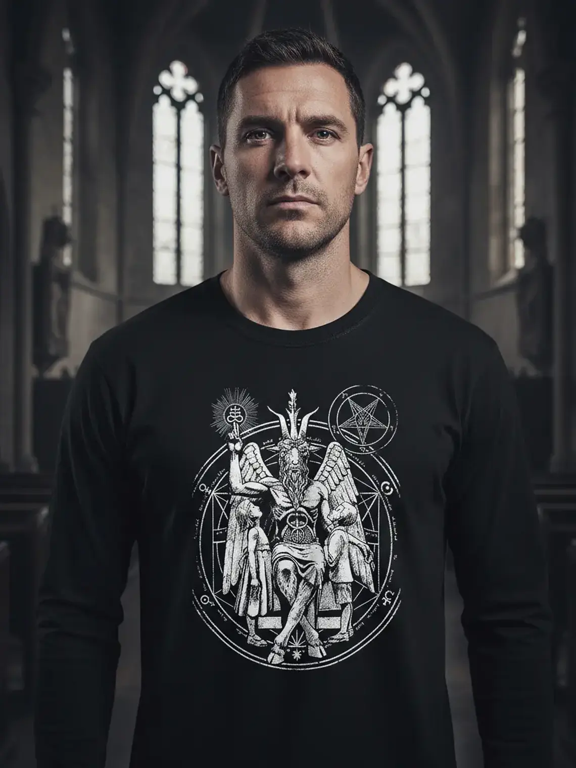 Polera Manga Larga Baphomet - Ver 11 - Vale Gamess 1