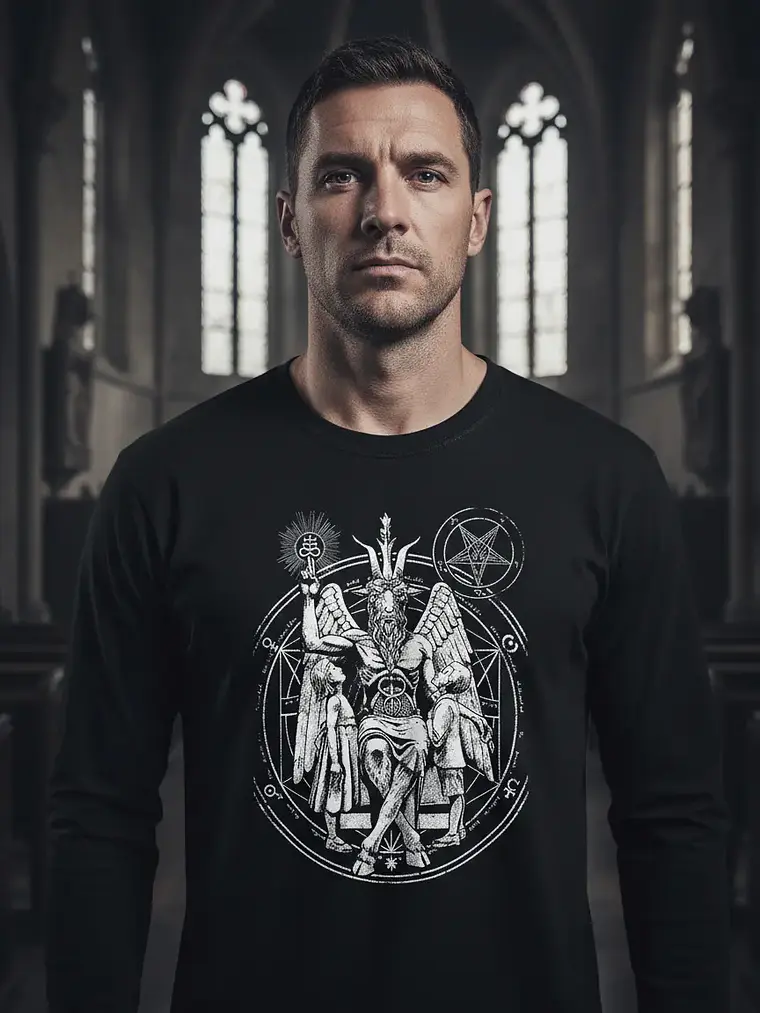 Polera Manga Larga Baphomet - Ver 11 - Vale Gamess 1