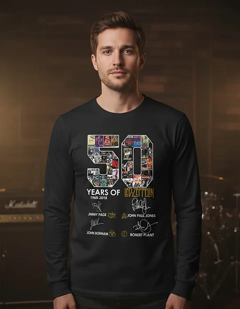 Polera Manga Larga Led Zeppelin - Ver 19 - 50 Years Annivers